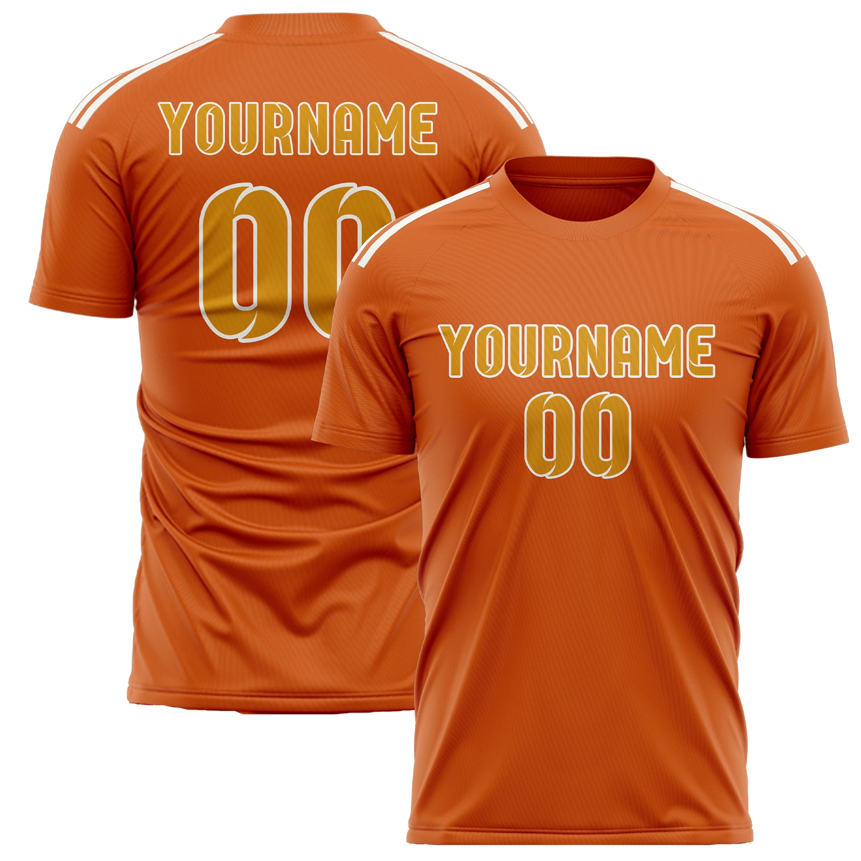 Benutzerdefiniertes Professionelles Orange Gelb Fußballtrikot