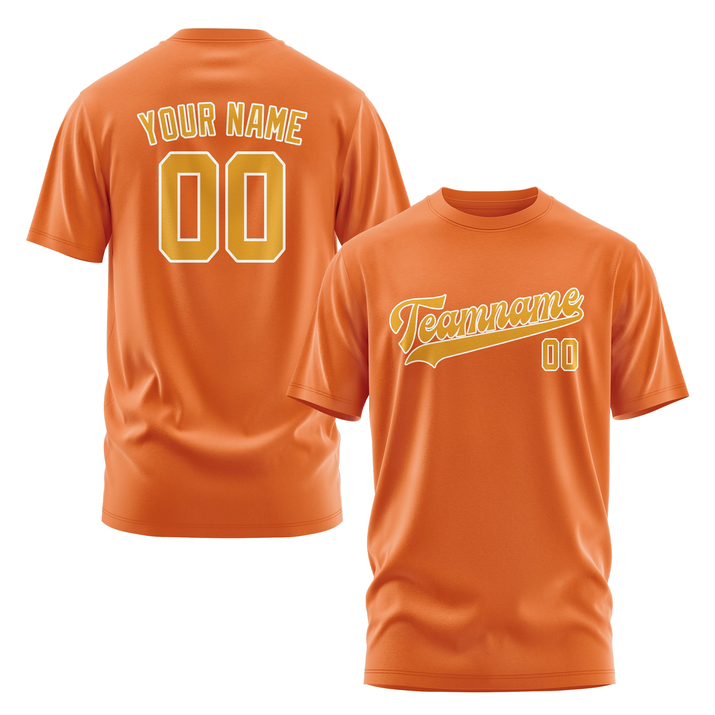 Maßgeschneidertes Orange Gelb T-Shirt