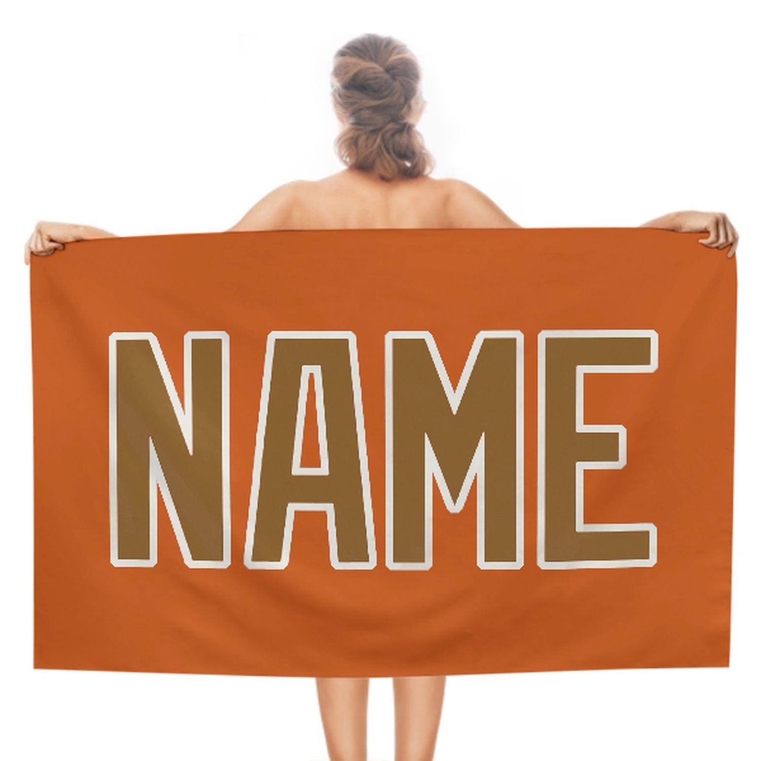 Maßgeschneidertes Orange Khaki Strandtuch