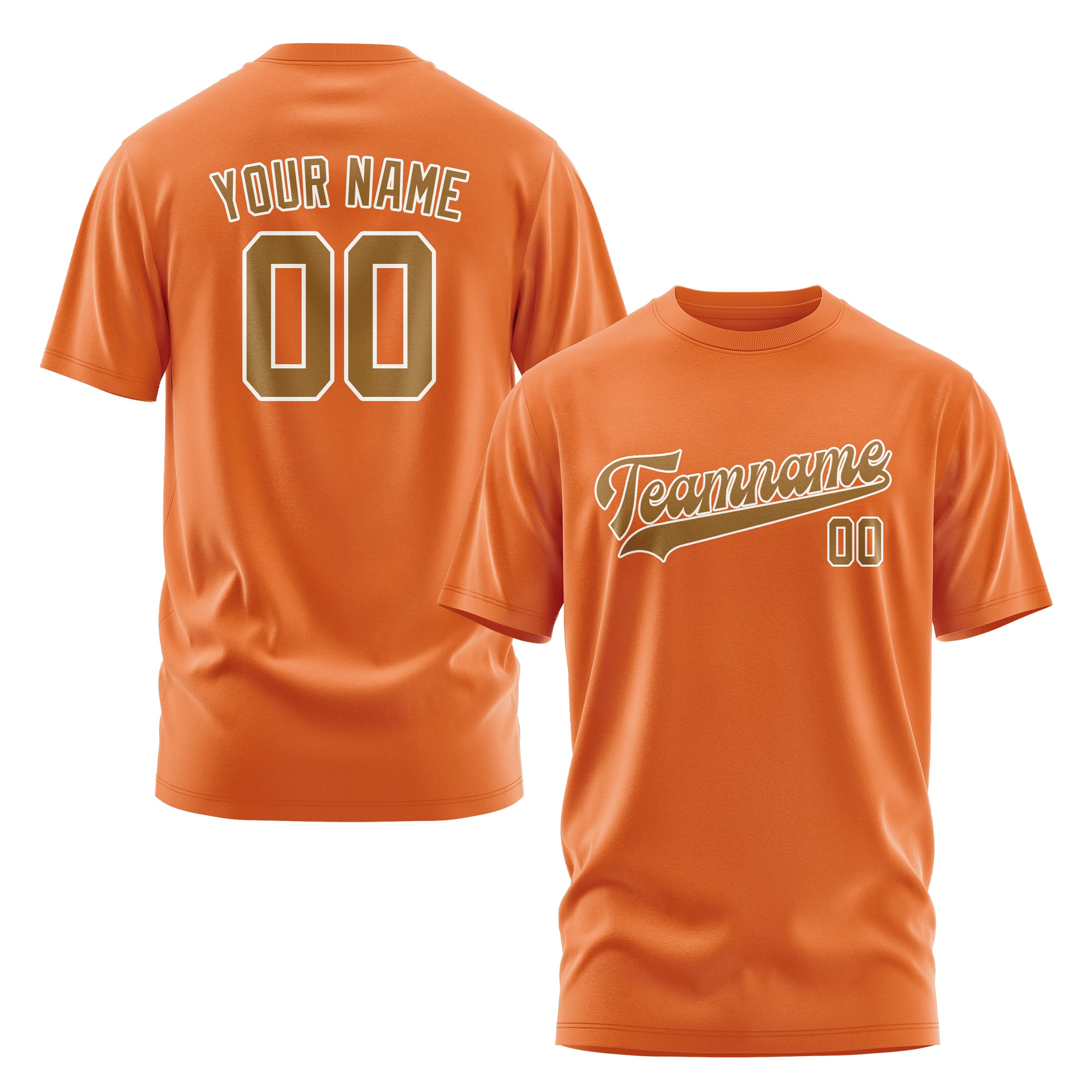 Maßgeschneidertes Orange Khaki T-Shirt