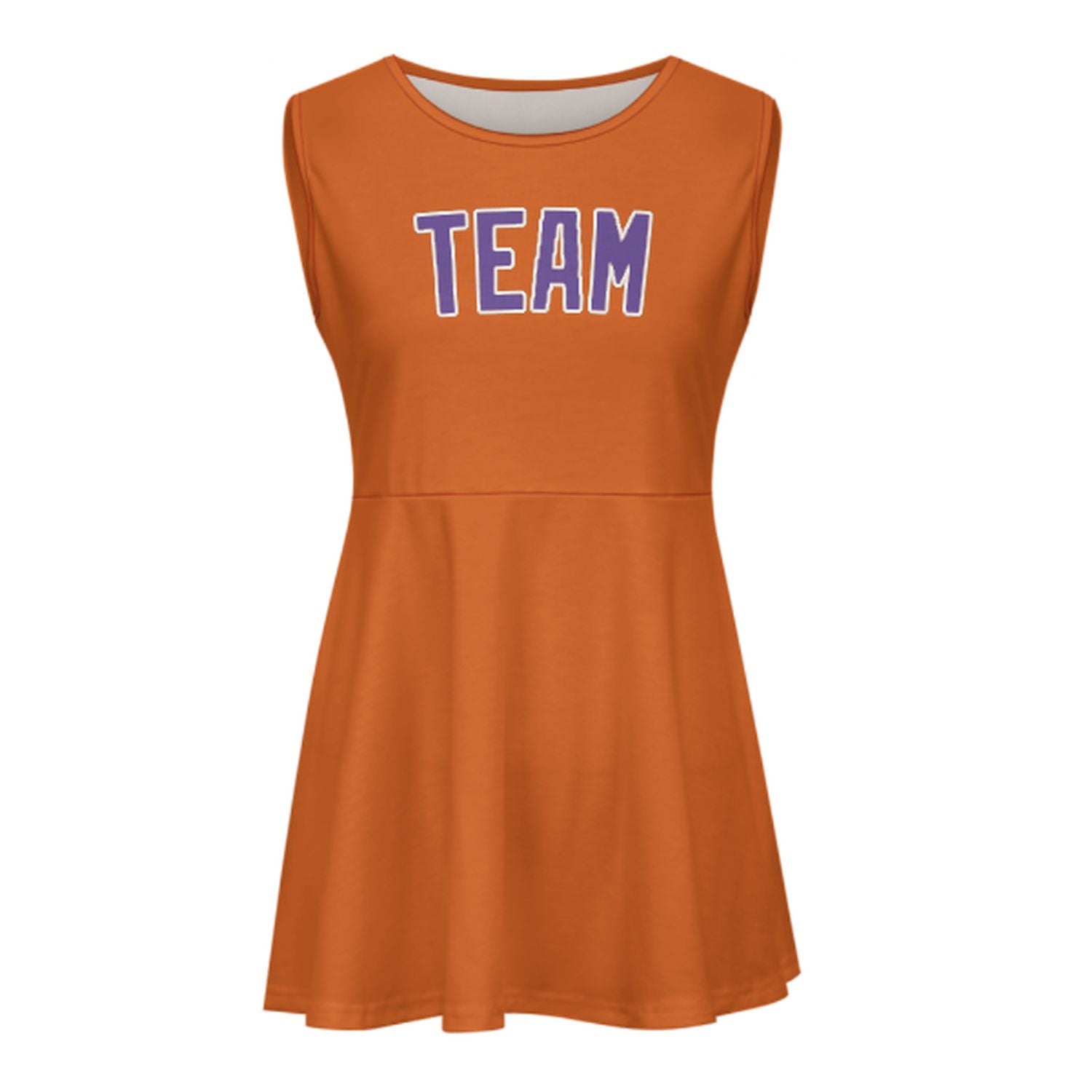 Abito da cheerleader arancione e lavanda personalizzato