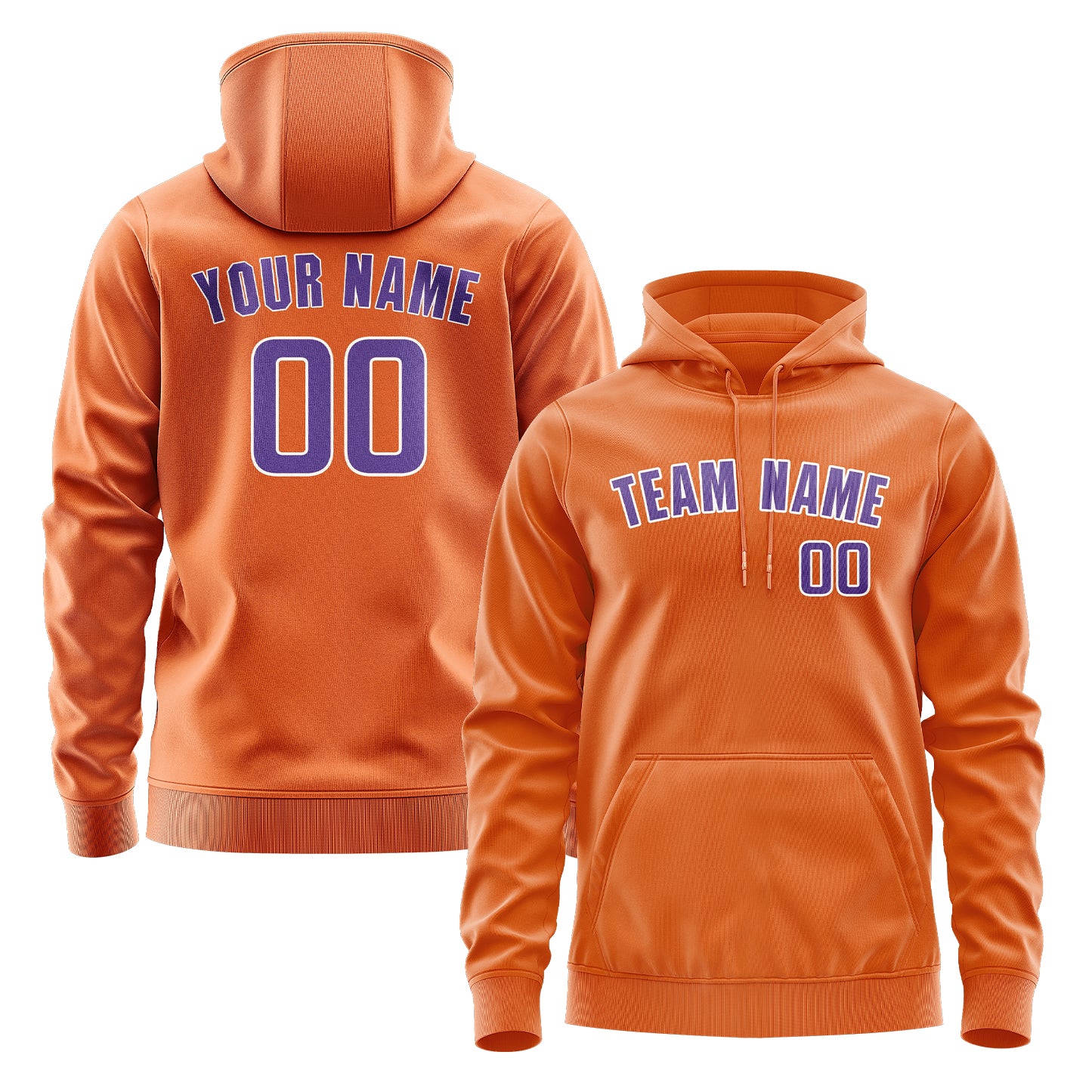 Maßgeschneidertes Orange Lavendel Hoodie