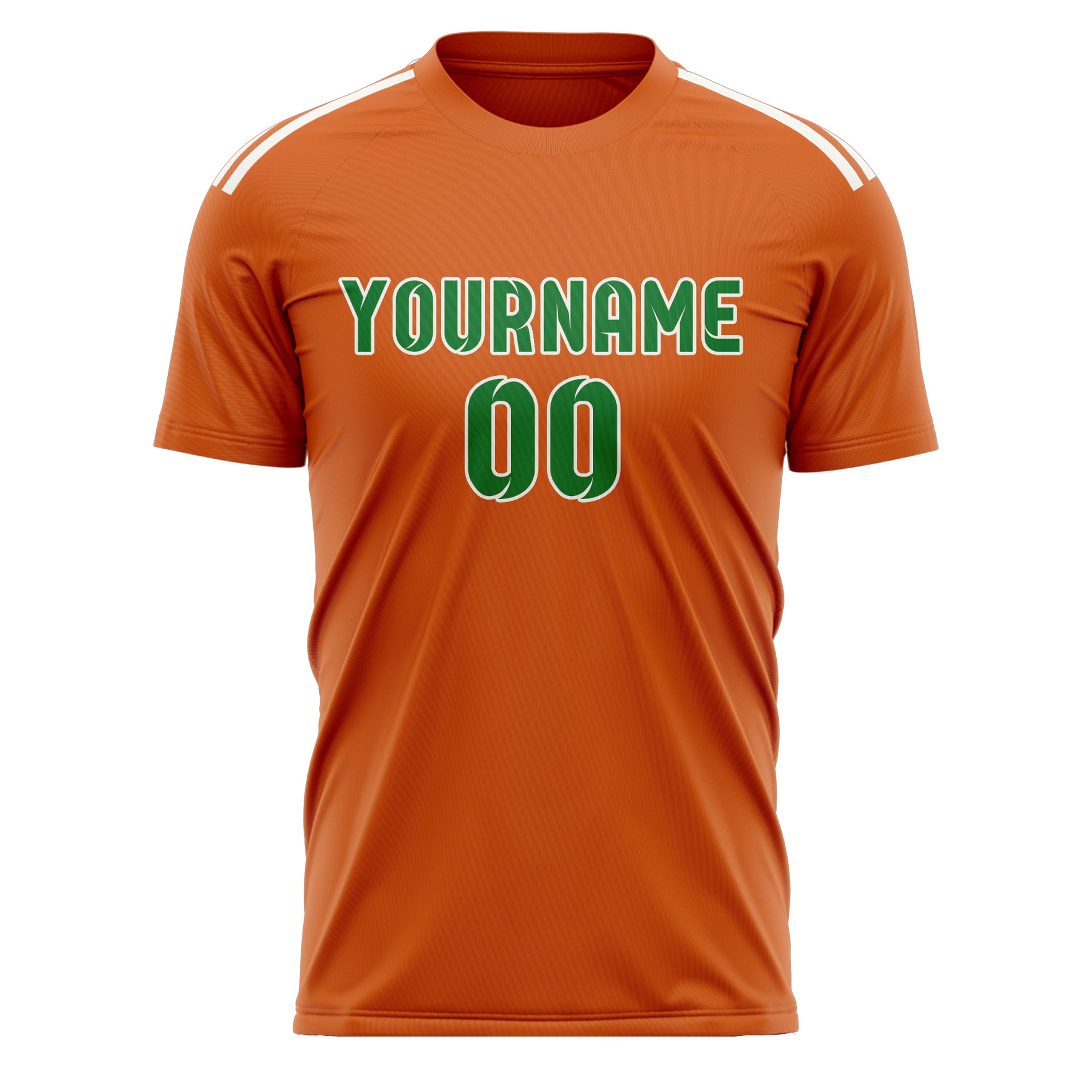 Benutzerdefiniertes Professionelles Orange Smaragdgrün Fußballtrikot
