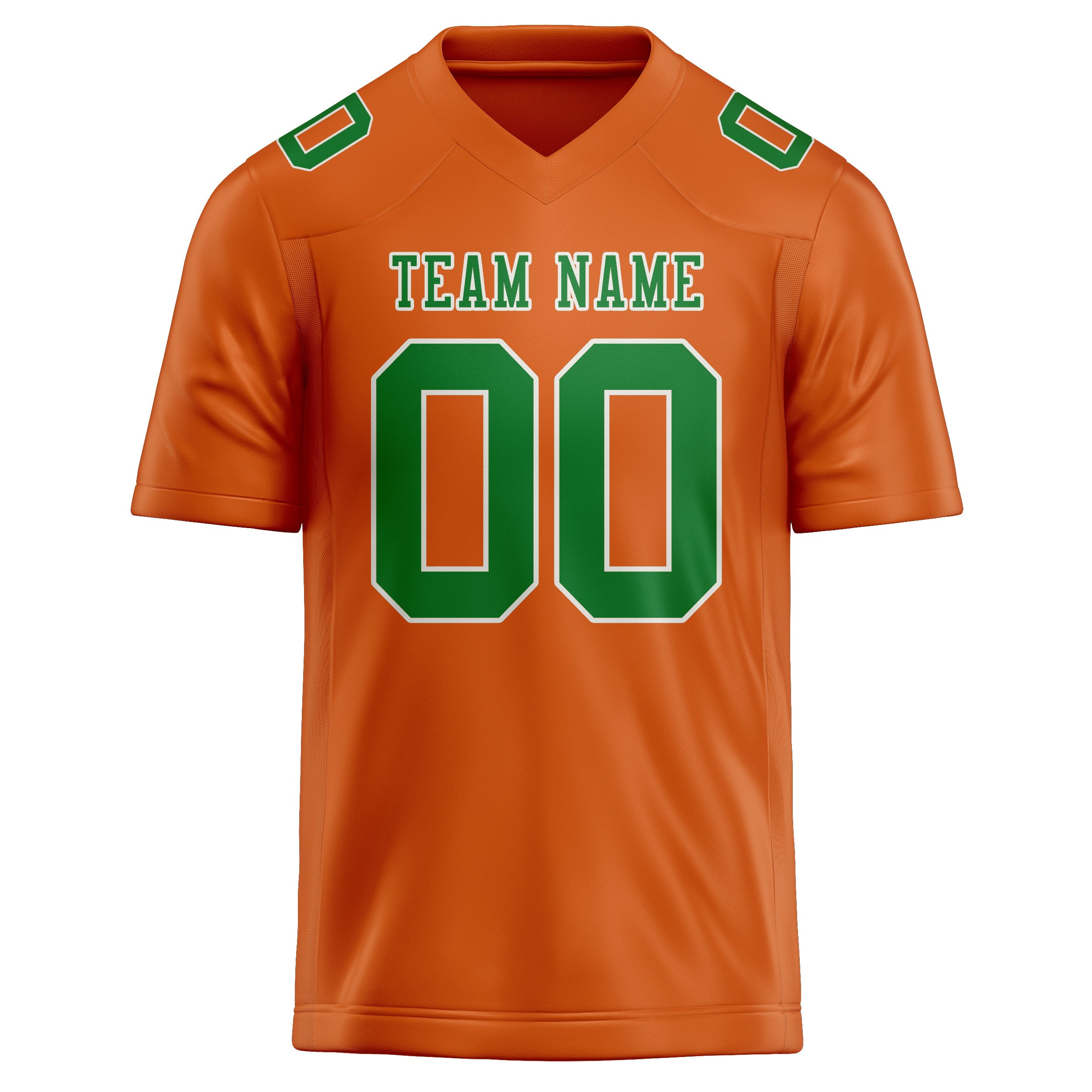 Maglia da rugby professionale personalizzata arancione verde smeraldo