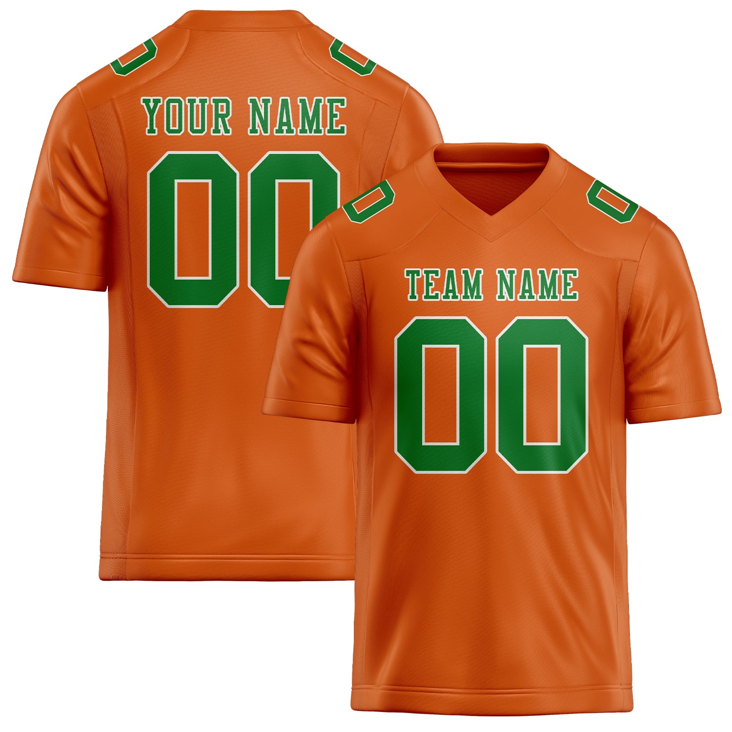 Maglia da rugby professionale personalizzata arancione verde smeraldo