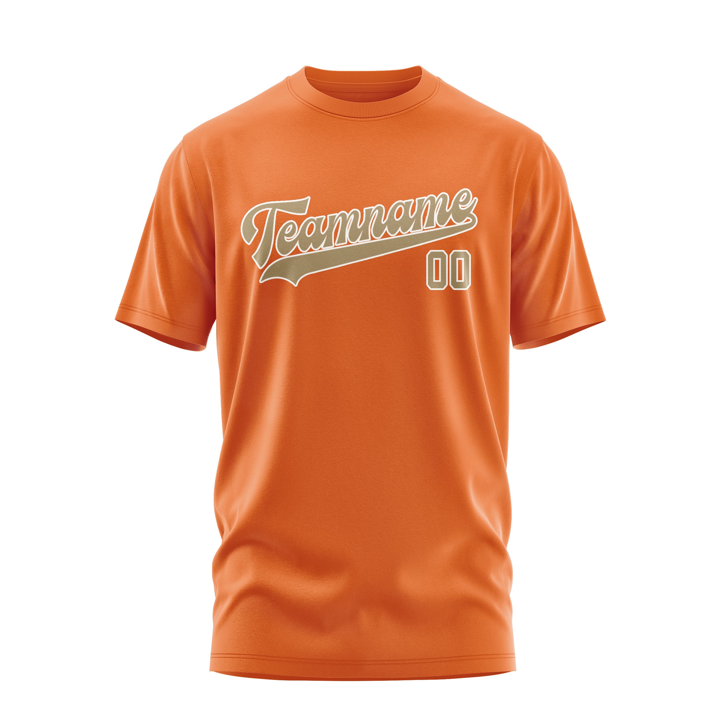 Maßgeschneidertes Orange Hellkhaki T-Shirt