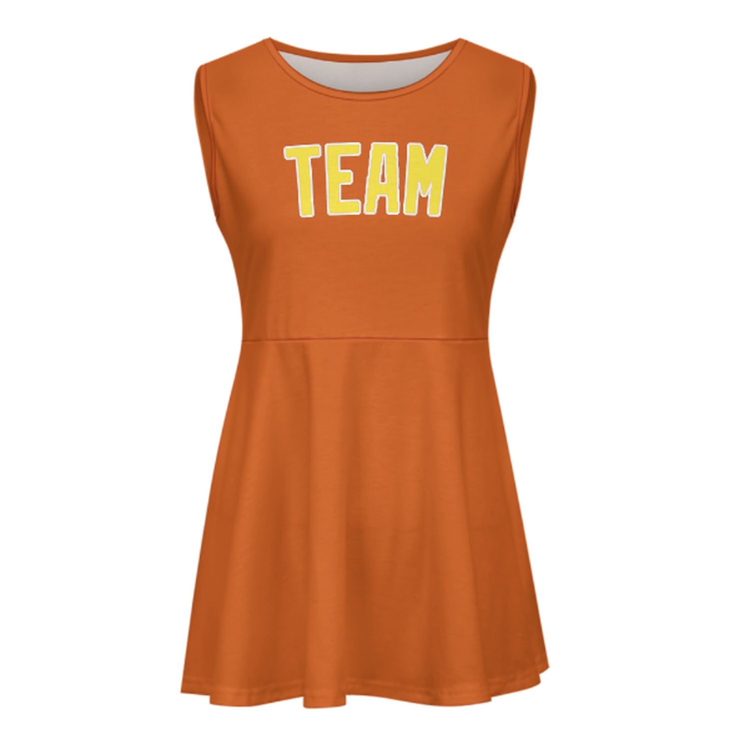 Abito da cheerleader arancione giallo pallido personalizzato