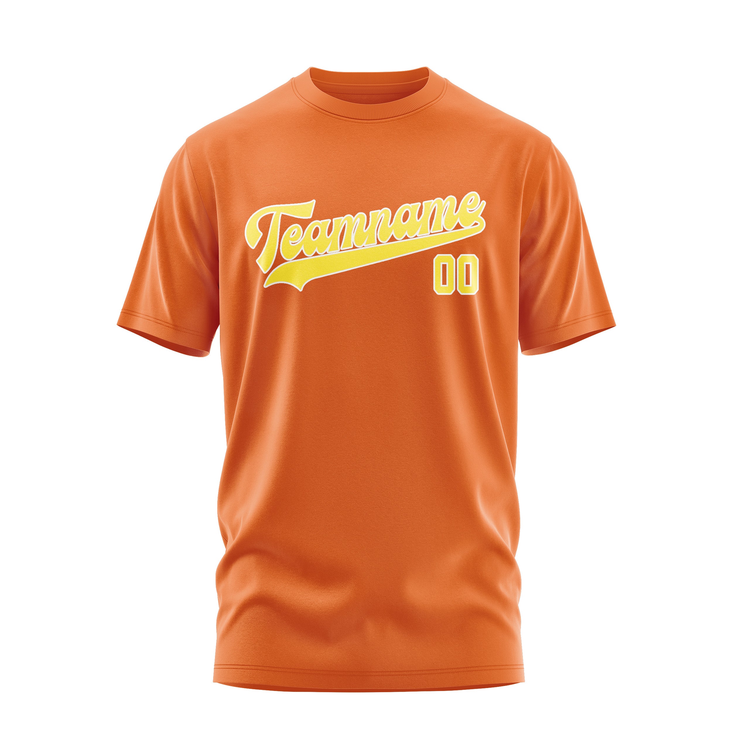 Maßgeschneidertes Orange Blassgelb T-Shirt