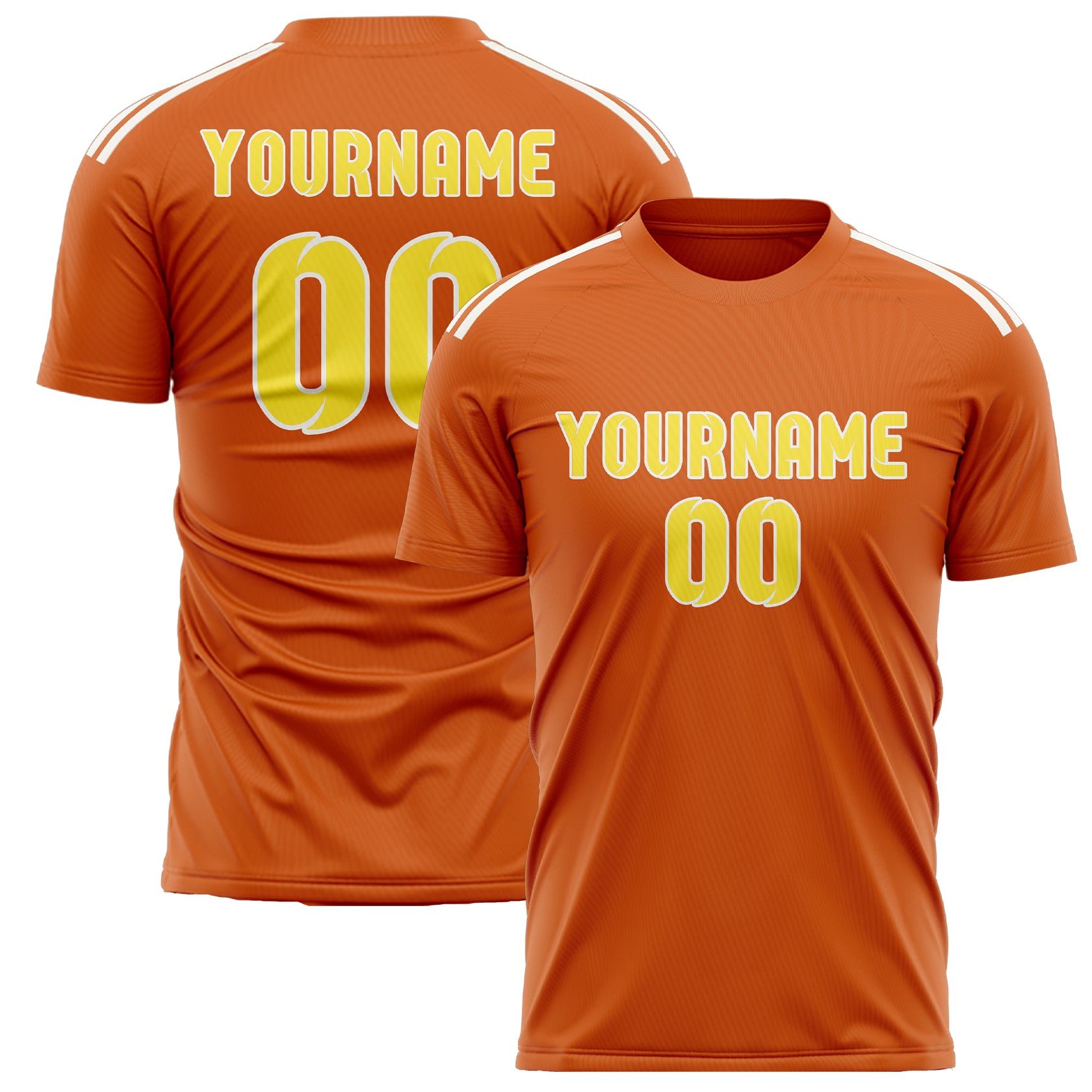 Benutzerdefiniertes Professionelles Orange Blassgelb Fußballtrikot