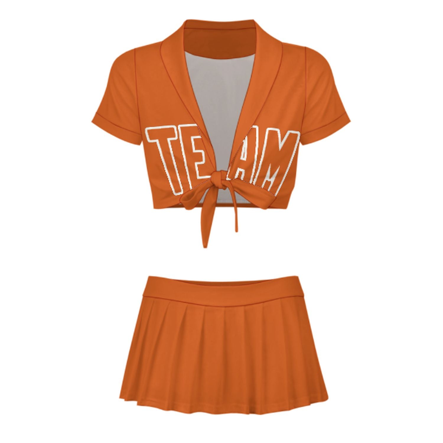 Maßgeschneidertes Orange Orange Cheerleader Outfit Set