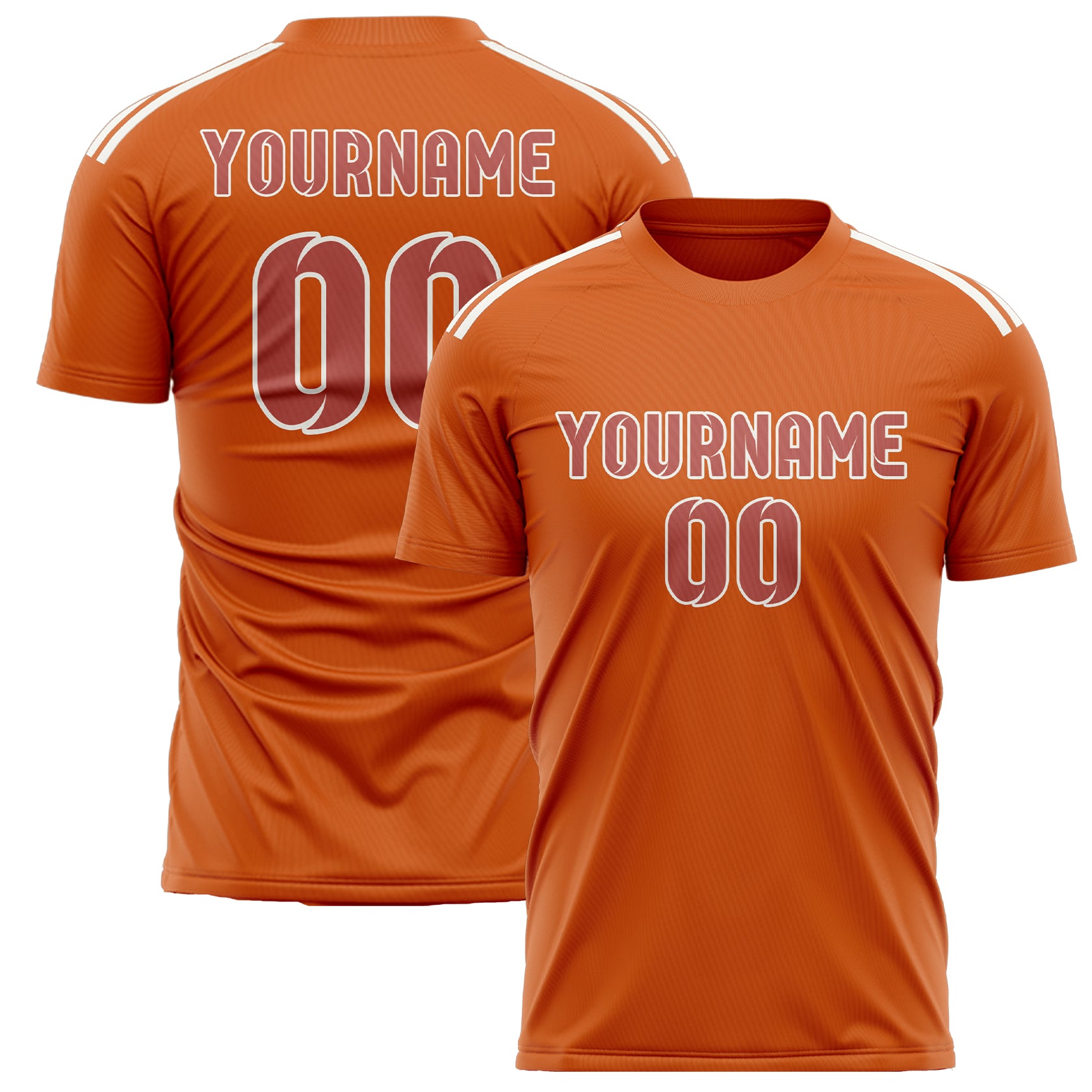 Benutzerdefiniertes Professionelles Orange Kupferrose Fußballtrikot