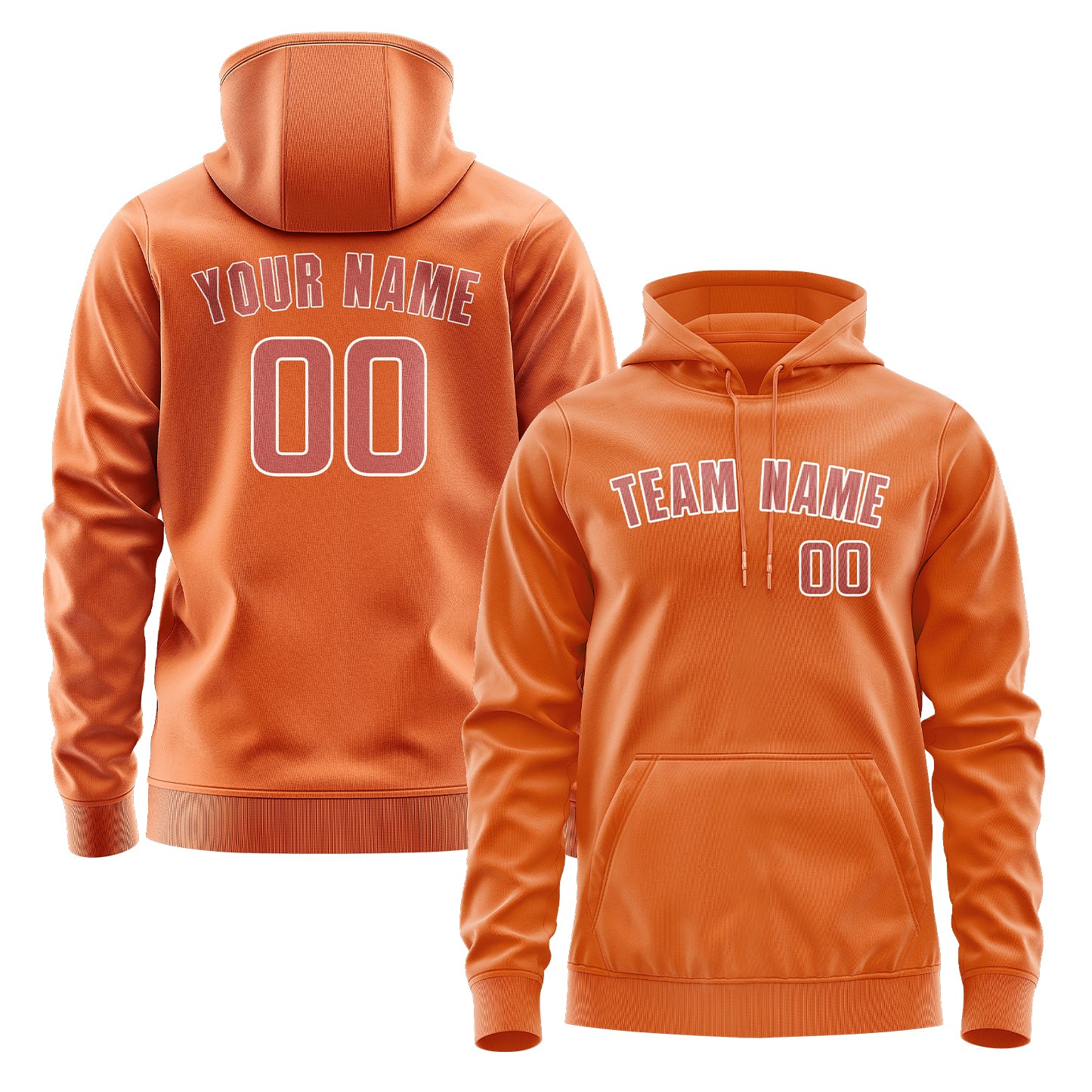 Maßgeschneidertes Orange Kupferrose Hoodie