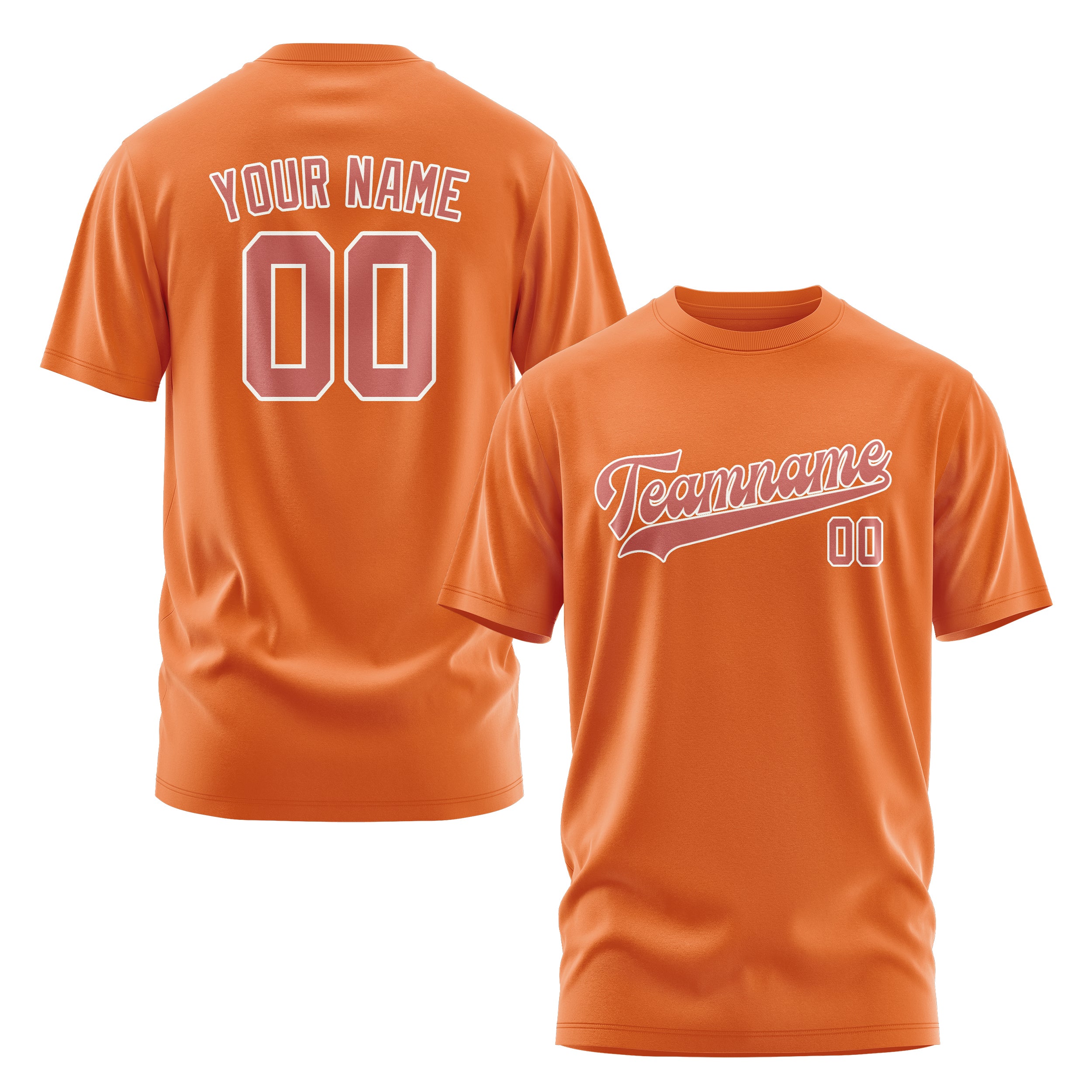 Maßgeschneidertes Orange Kupferrose T-Shirt
