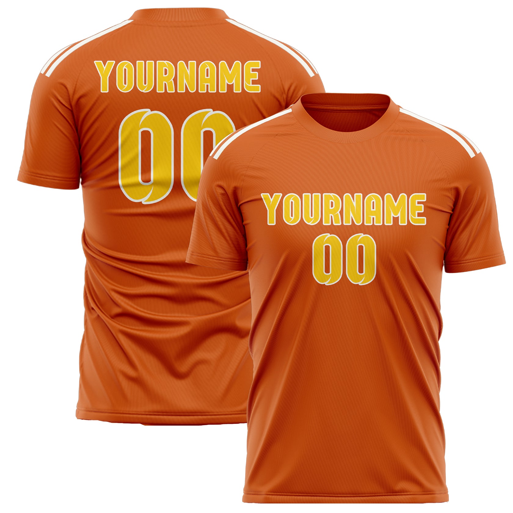 Benutzerdefiniertes Professionelles Orange Gold Fußballtrikot