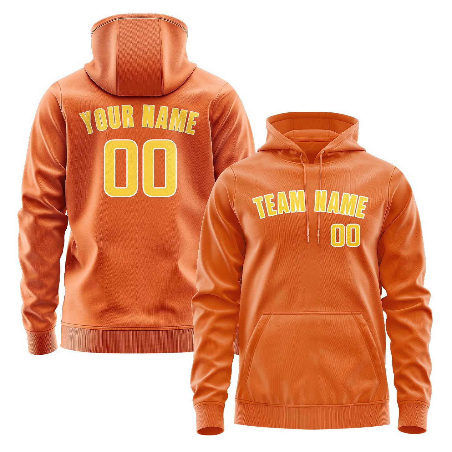 Maßgeschneidertes Orange Gold Hoodie