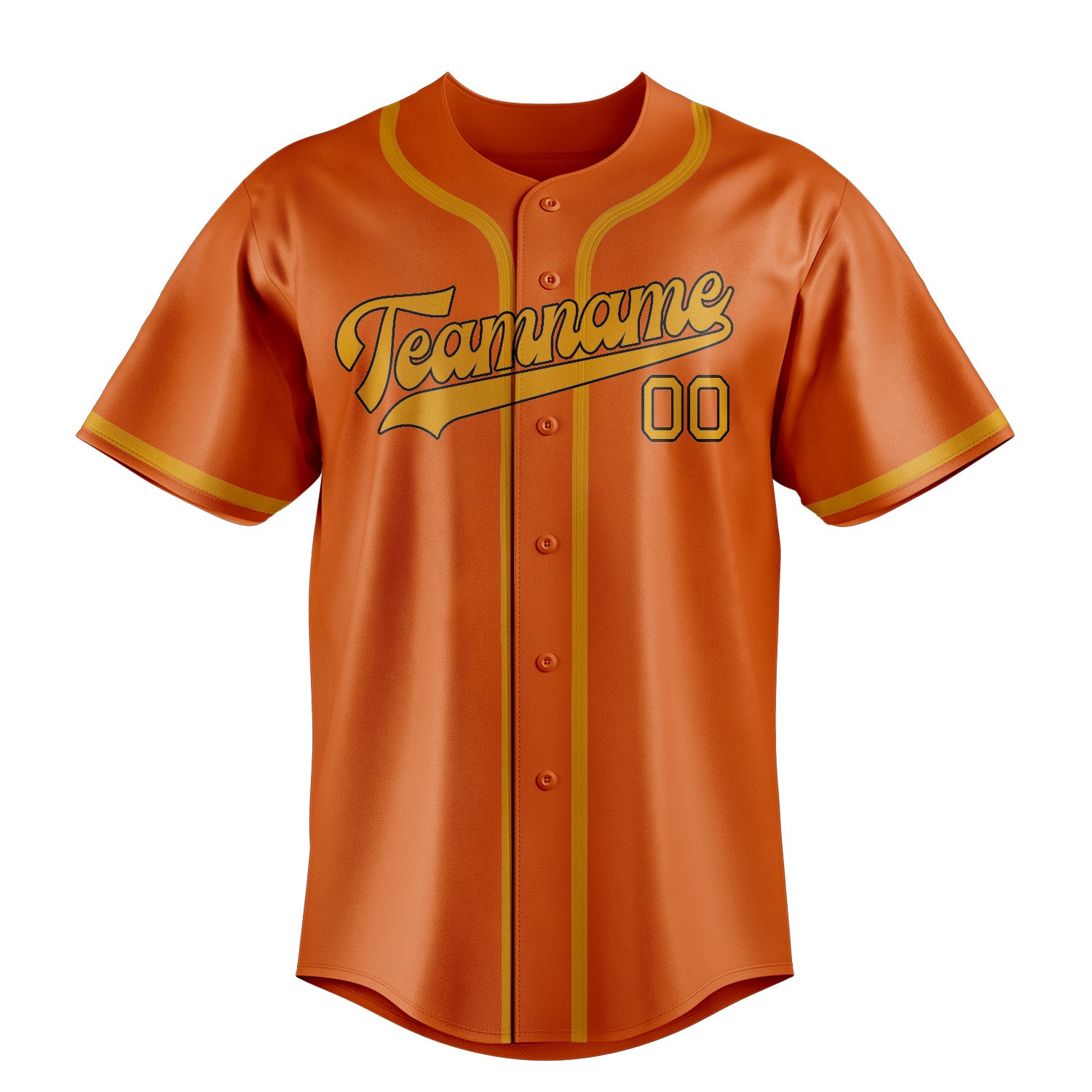 Benutzerdefiniertes Professionelles Orange Gelb Baseballtrikot