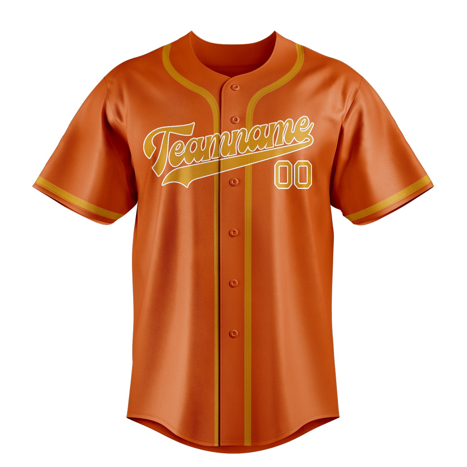 Benutzerdefiniertes Professionelles Orange Gelb Baseballtrikot