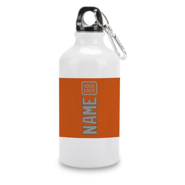 Maßgeschneidertes Orange Grau Sportflasche