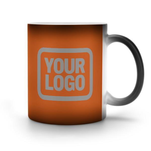 Maßgeschneidertes Orange Grau Magischer Becher
