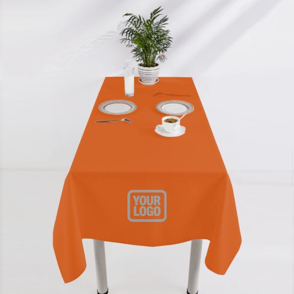 Maßgeschneidertes Orange Dunkelgrau Quadratische Tischdecke