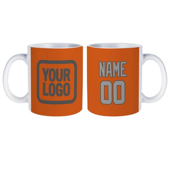 Maßgeschneidertes Orange Grau Becher