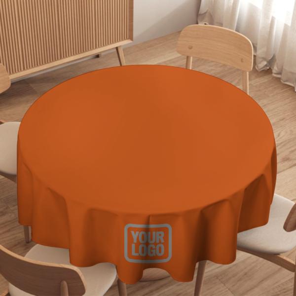 Maßgeschneidertes Orange Grau Runde Tischdecke