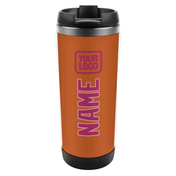 Maßgeschneidertes Orange Rosarot Edelstahlbecher