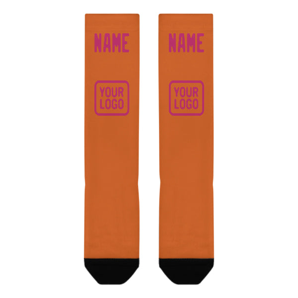 Maßgeschneidertes Orange Rosarot Kniestrümpfe