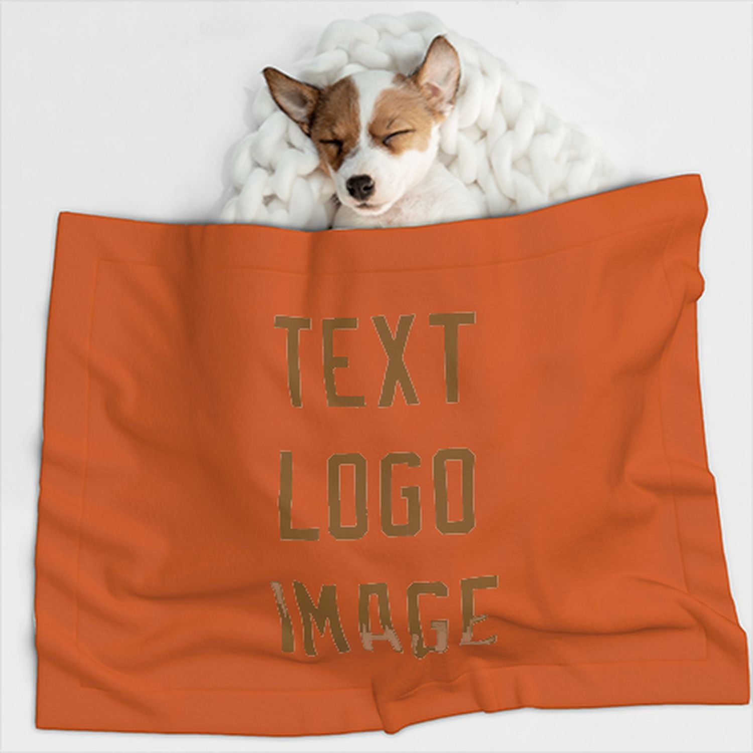 Maßgeschneidertes Orange Khaki Haustierdecke