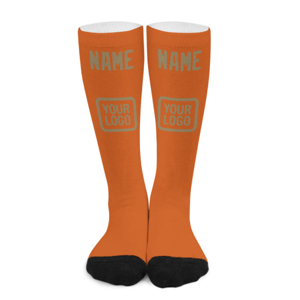 Maßgeschneidertes Orange Hellkhaki Kniestrümpfe