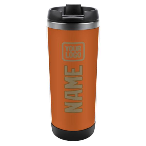 Maßgeschneidertes Orange Hellkhaki Edelstahlbecher