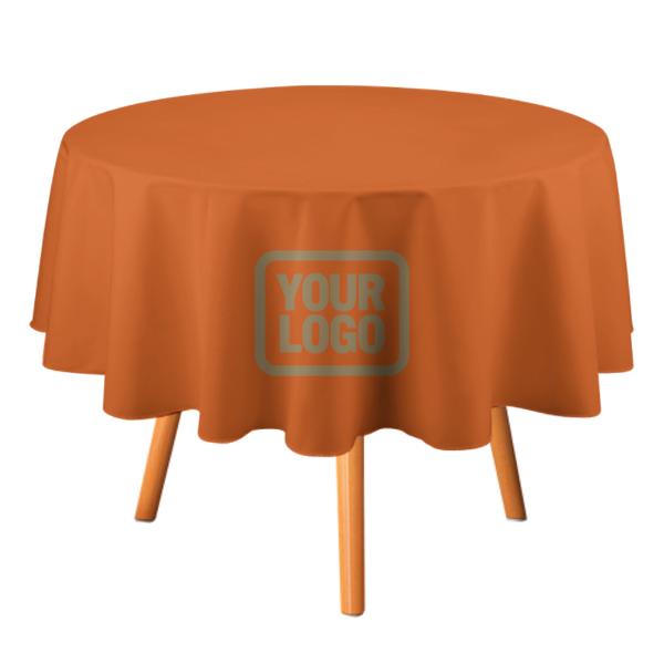 Maßgeschneidertes Orange Hellkhaki Runde Tischdecke