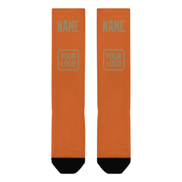 Maßgeschneidertes Orange Hellkhaki Kniestrümpfe