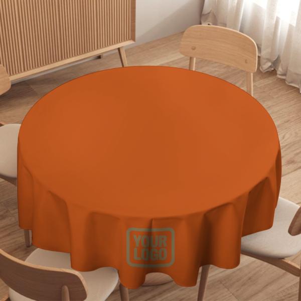 Maßgeschneidertes Orange Hellkhaki Runde Tischdecke