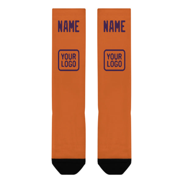 Maßgeschneidertes Orange Lila Kniestrümpfe