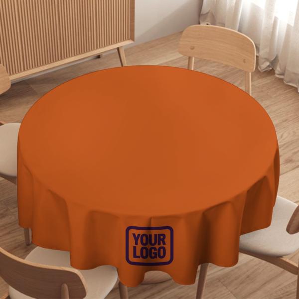 Maßgeschneidertes Orange Lila Runde Tischdecke