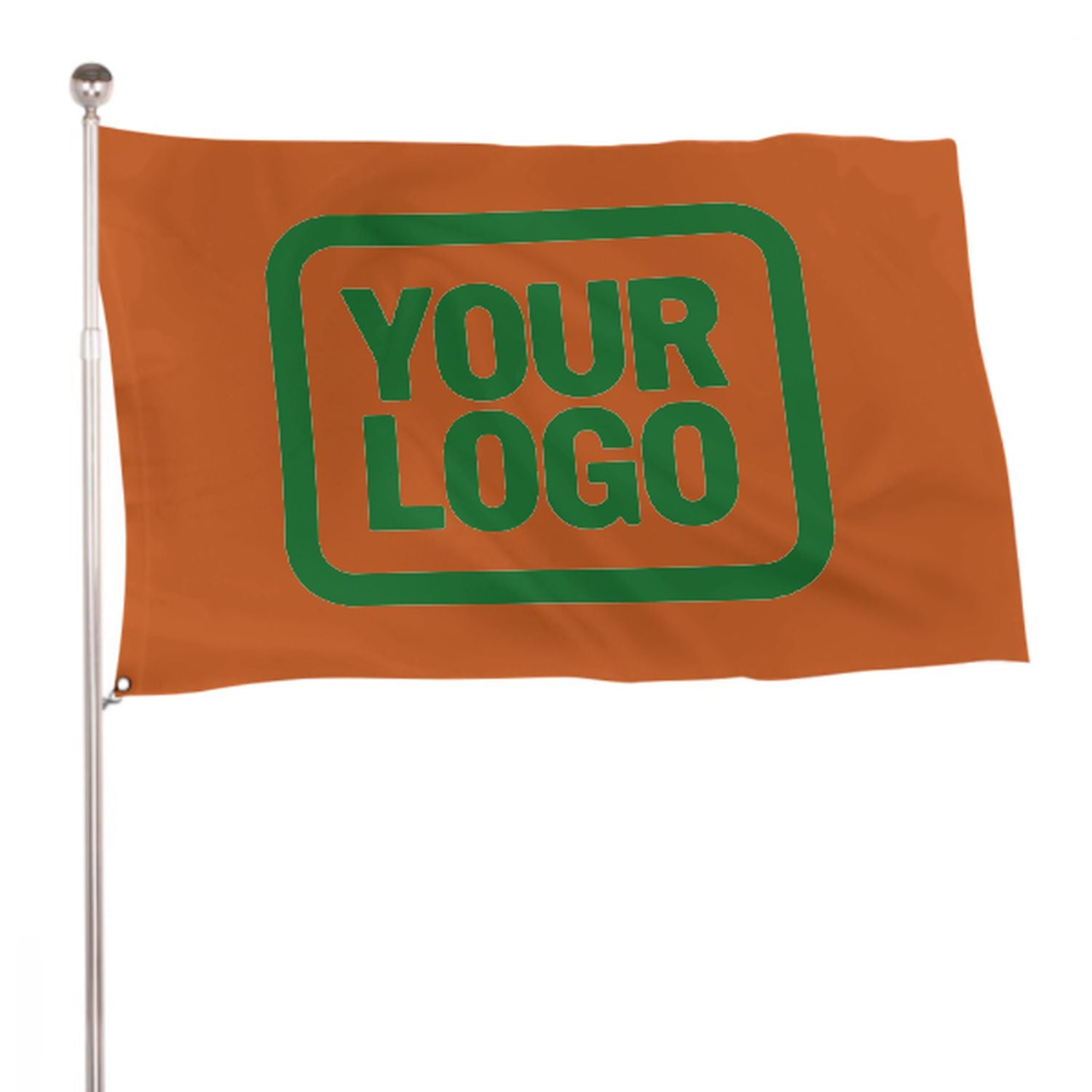 Maßgeschneidertes Orange Smaragdgrün Flagge