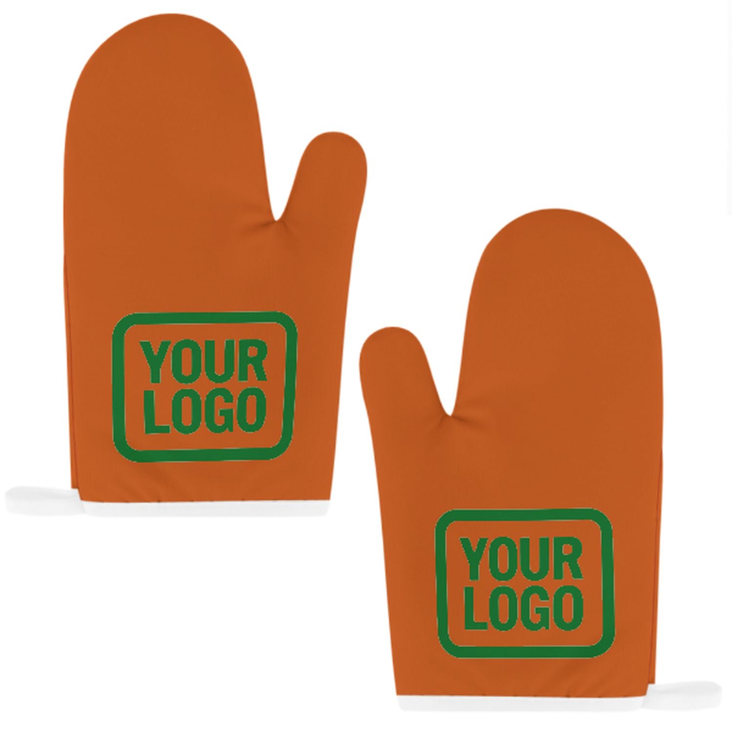 Maßgeschneidertes Orange  Smaragdgrün Topfhandschuh Set – 2-teilig