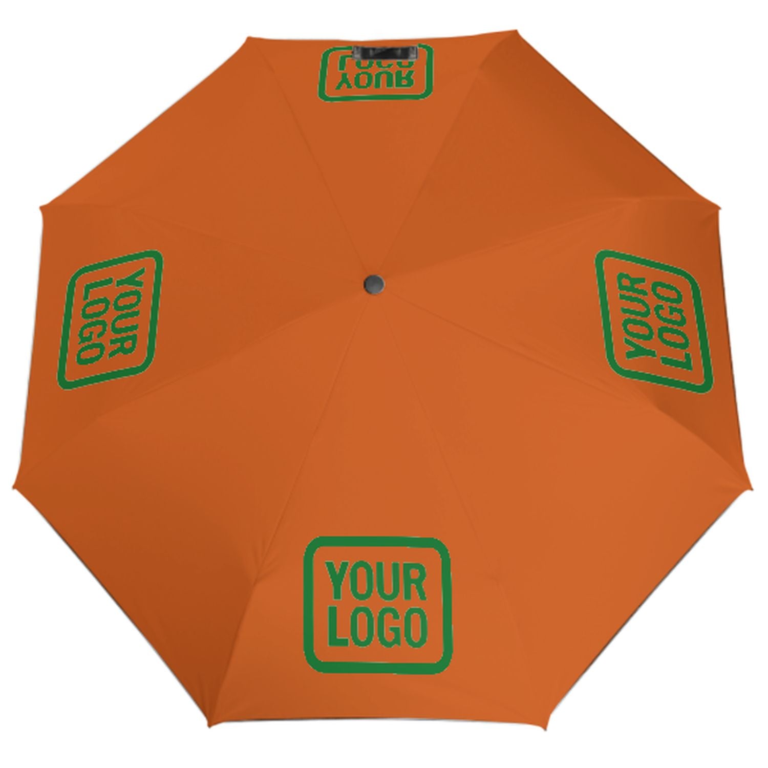 Maßgeschneidertes Orange Smaragdgrün Automatik-Regenschirm