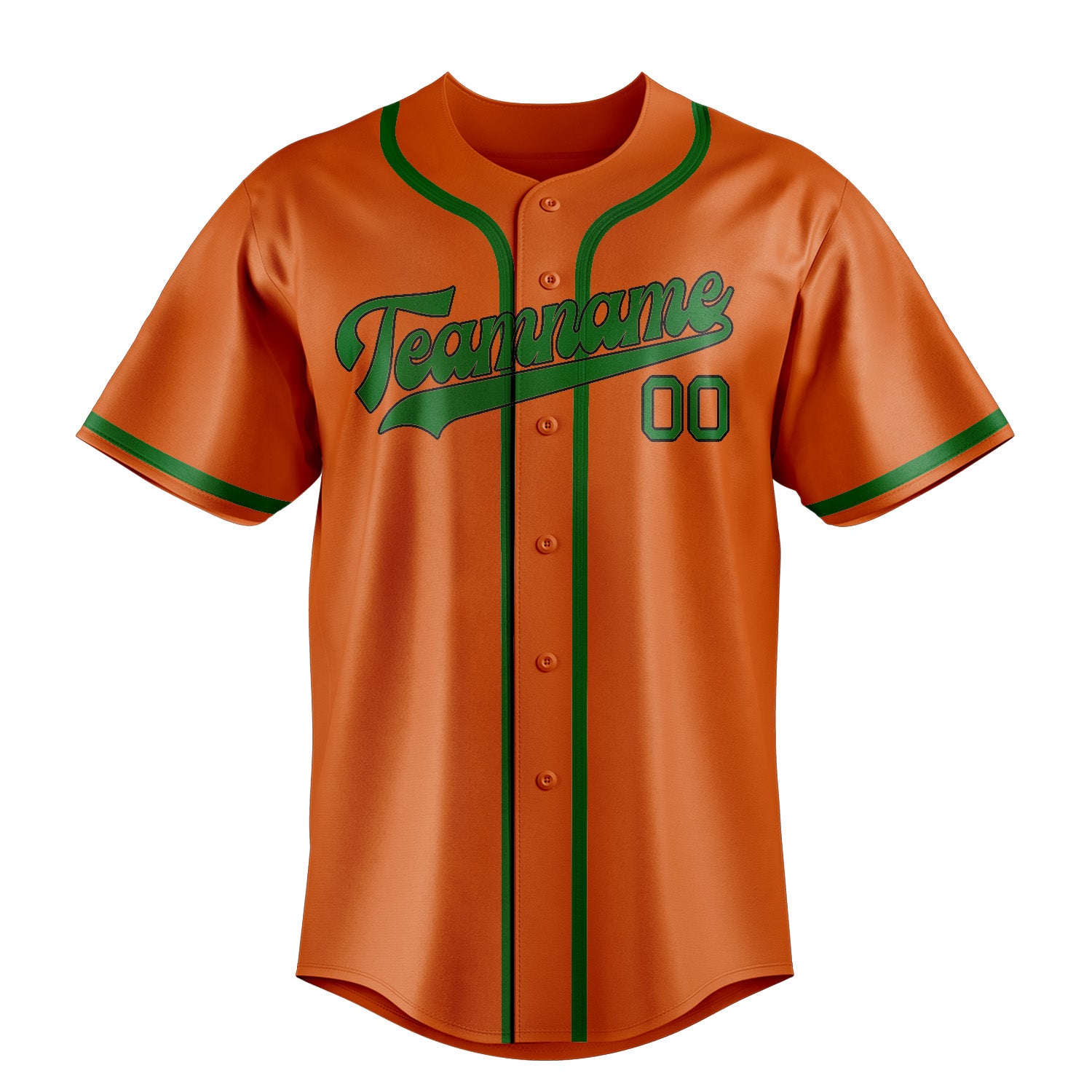 Benutzerdefiniertes Professionelles Orange Smaragdgrün Baseballtrikot