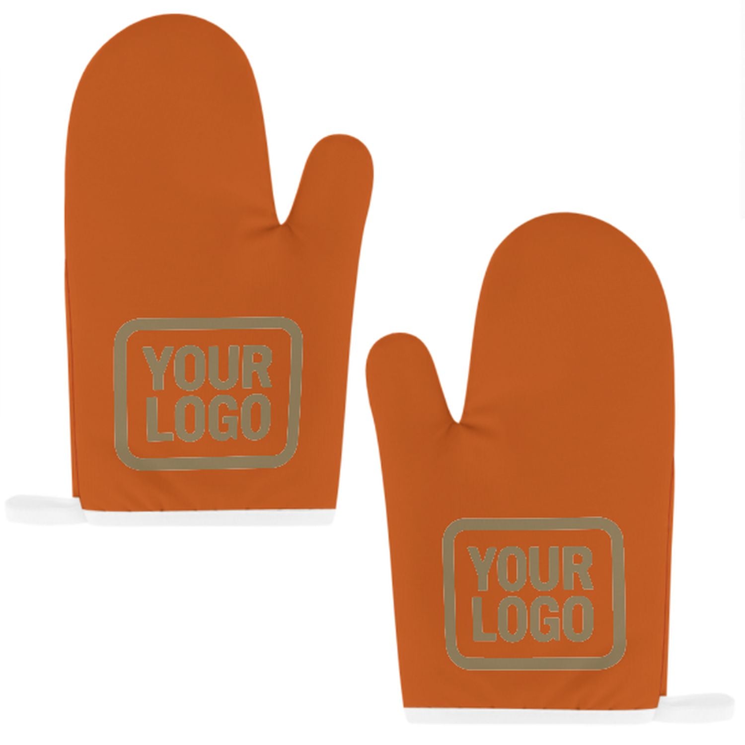 Maßgeschneidertes Orange  Hellkhaki Topfhandschuh Set – 2-teilig