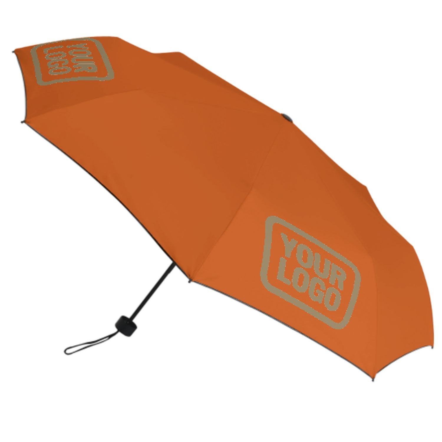 Maßgeschneidertes Orange Hellkhaki Automatik-Regenschirm