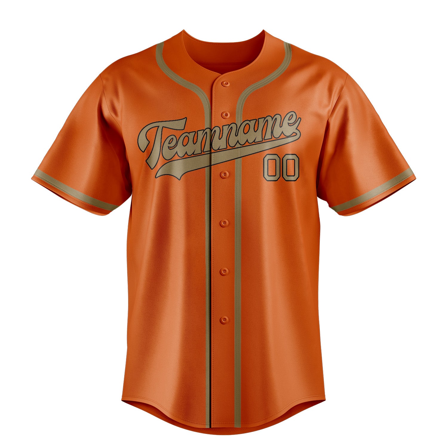 Benutzerdefiniertes Professionelles Orange Hellkhaki Baseballtrikot