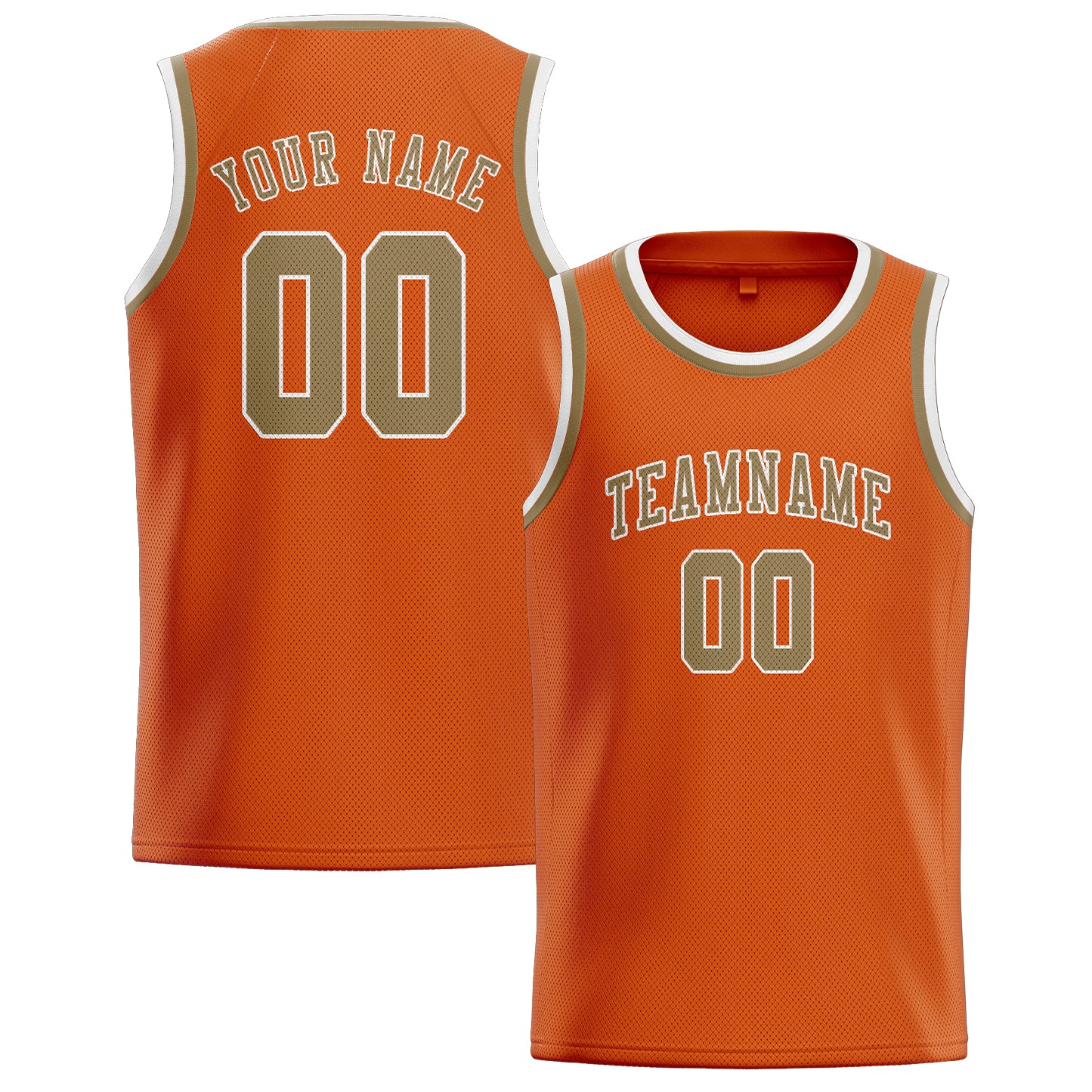 Benutzerdefiniertes Professionelles Orange Hellkhaki Basketballtrikot