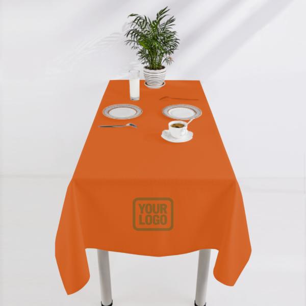 Maßgeschneidertes Orange Hellkhaki Quadratische Tischdecke