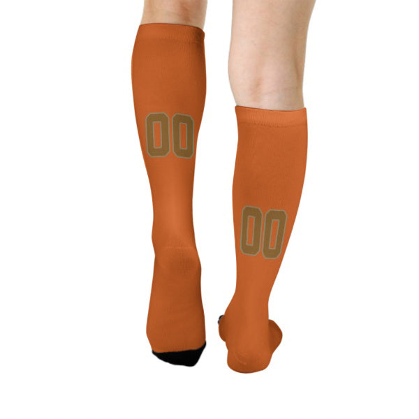 Maßgeschneidertes Orange Khaki Kniestrümpfe