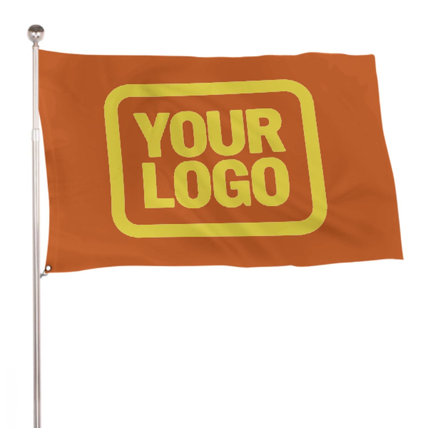Maßgeschneidertes Orange Blassgelb Flagge
