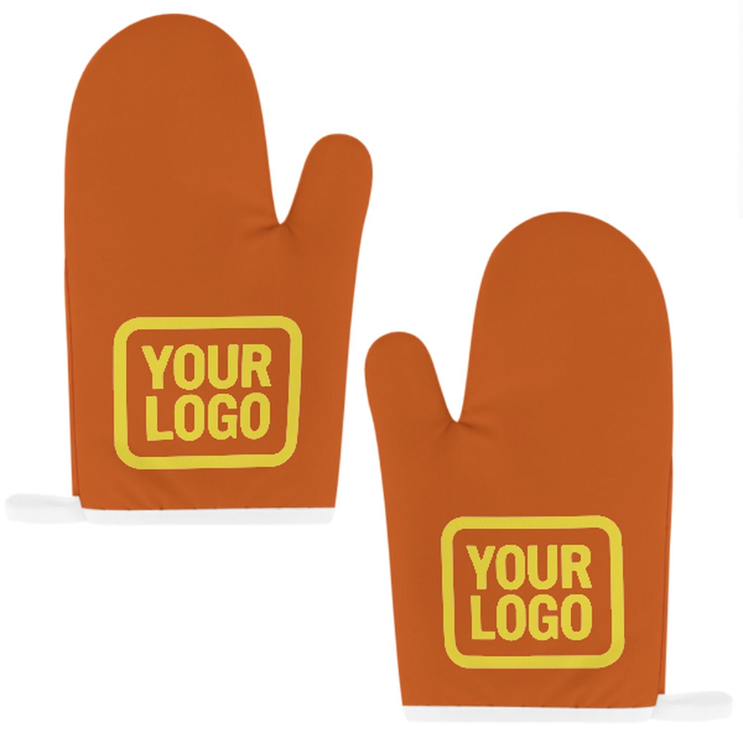 Maßgeschneidertes Orange  Blassgelb Topfhandschuh Set – 2-teilig
