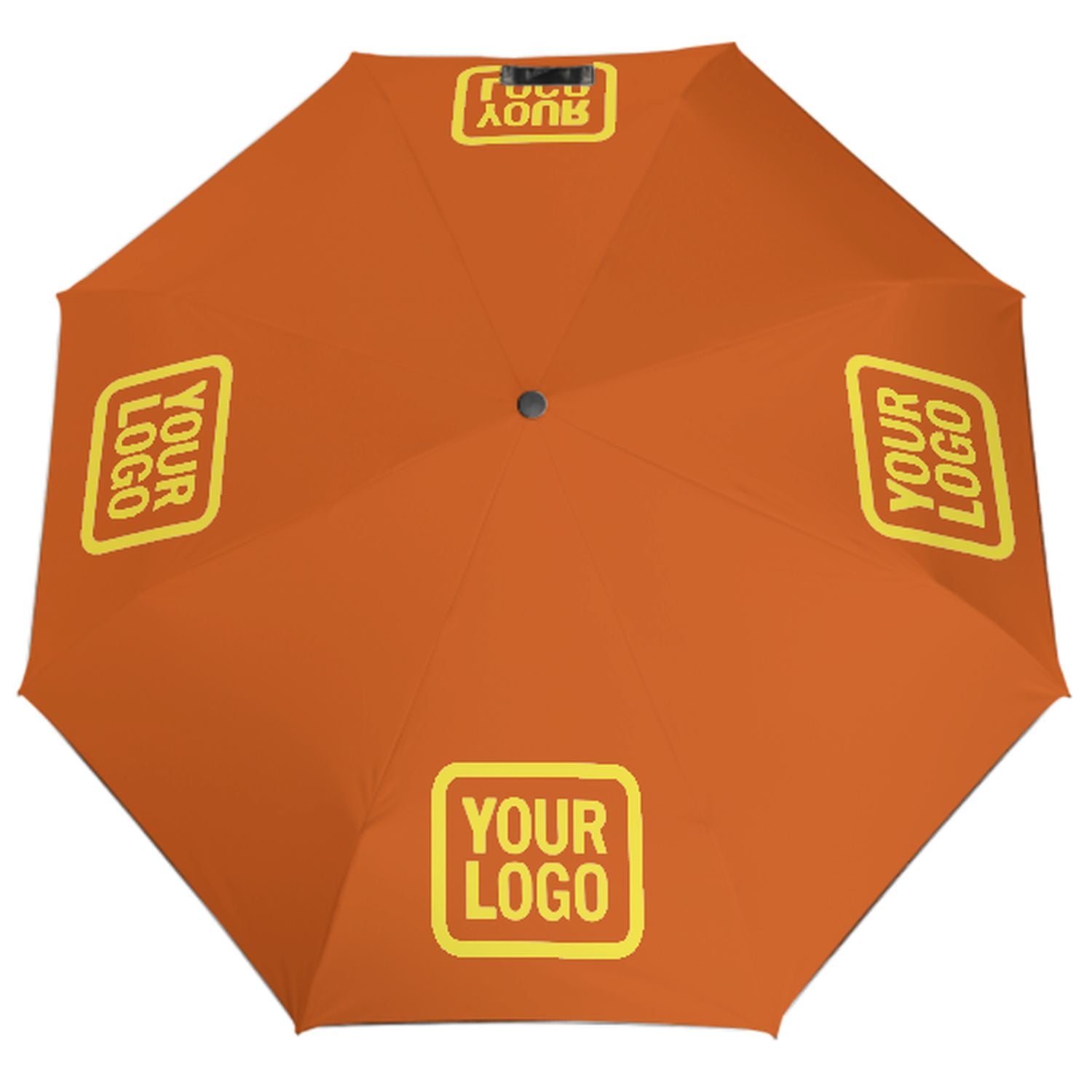 Maßgeschneidertes Orange Blassgelb Automatik-Regenschirm