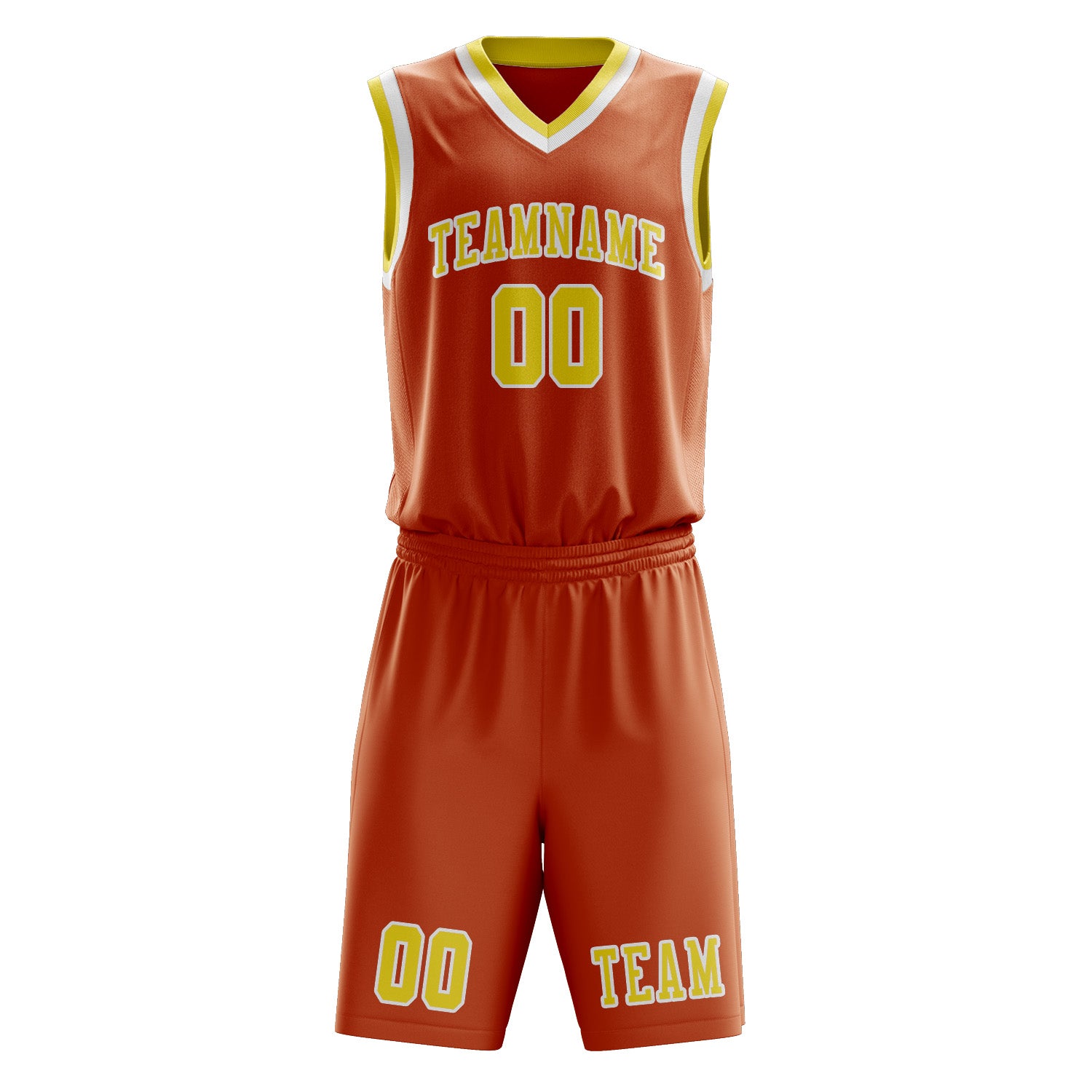 Benutzerdefiniertes Professionelles Orange Blassgelb Basketballtrikot-Set